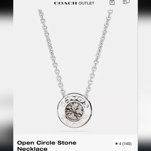 NWT Coach Silver Circle Pendant Necklace